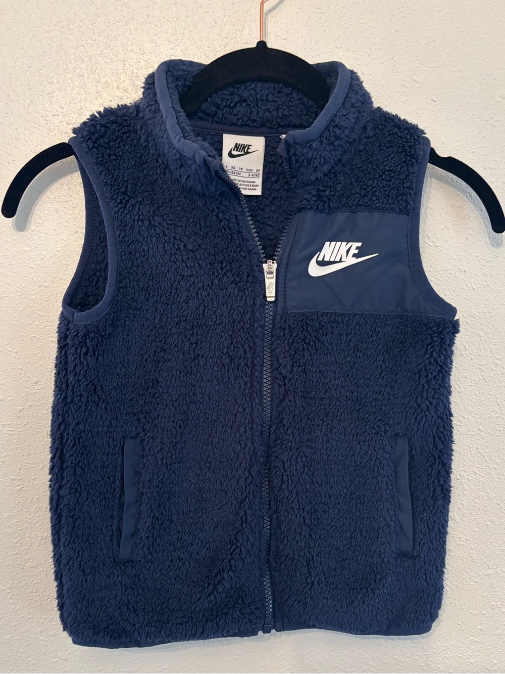 Nike Kids Navy Sherpa Vest with Logo